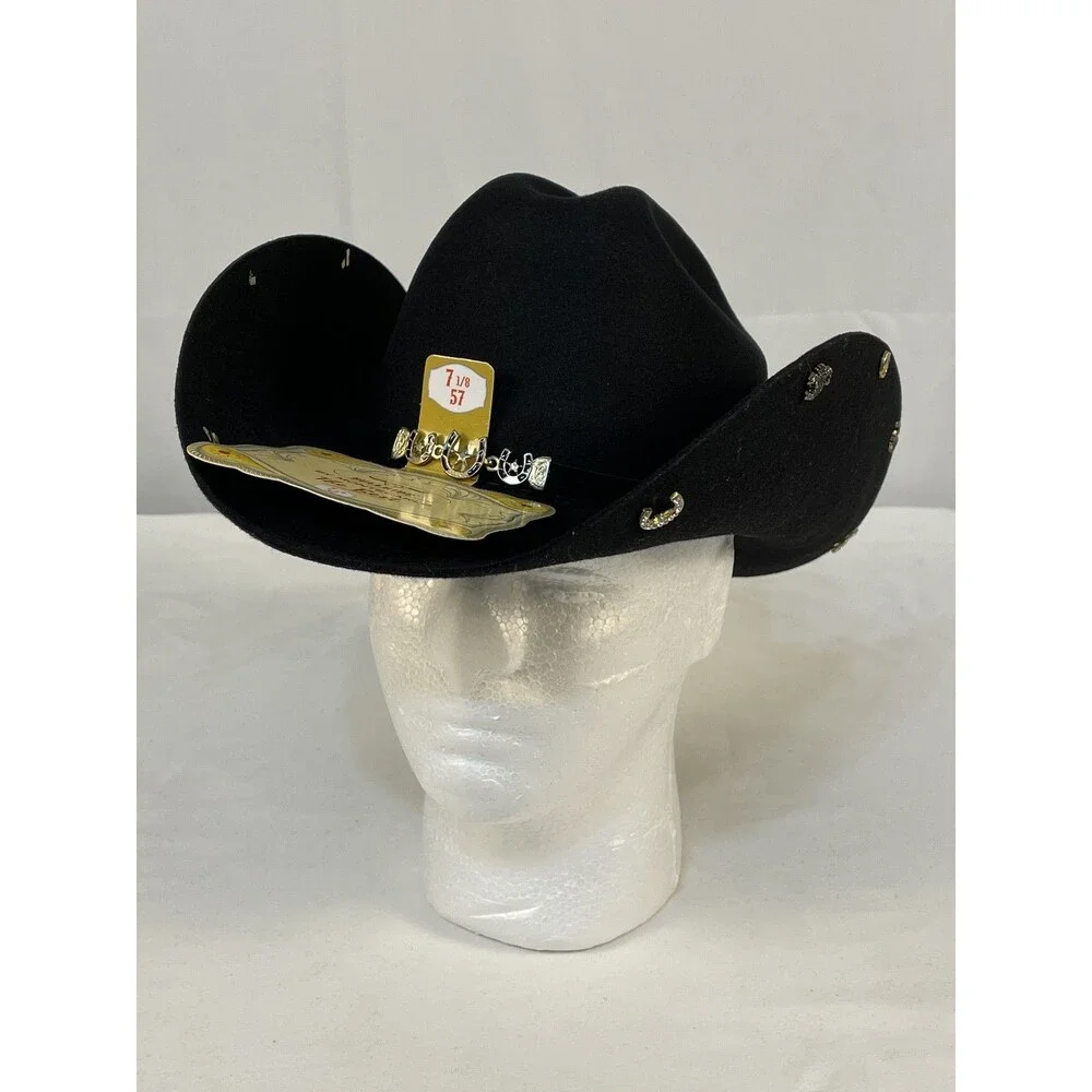 Bullhide by Montecarlo El Variado 6X Black Felt Cowboy Hat Size 7 1/8 Western
